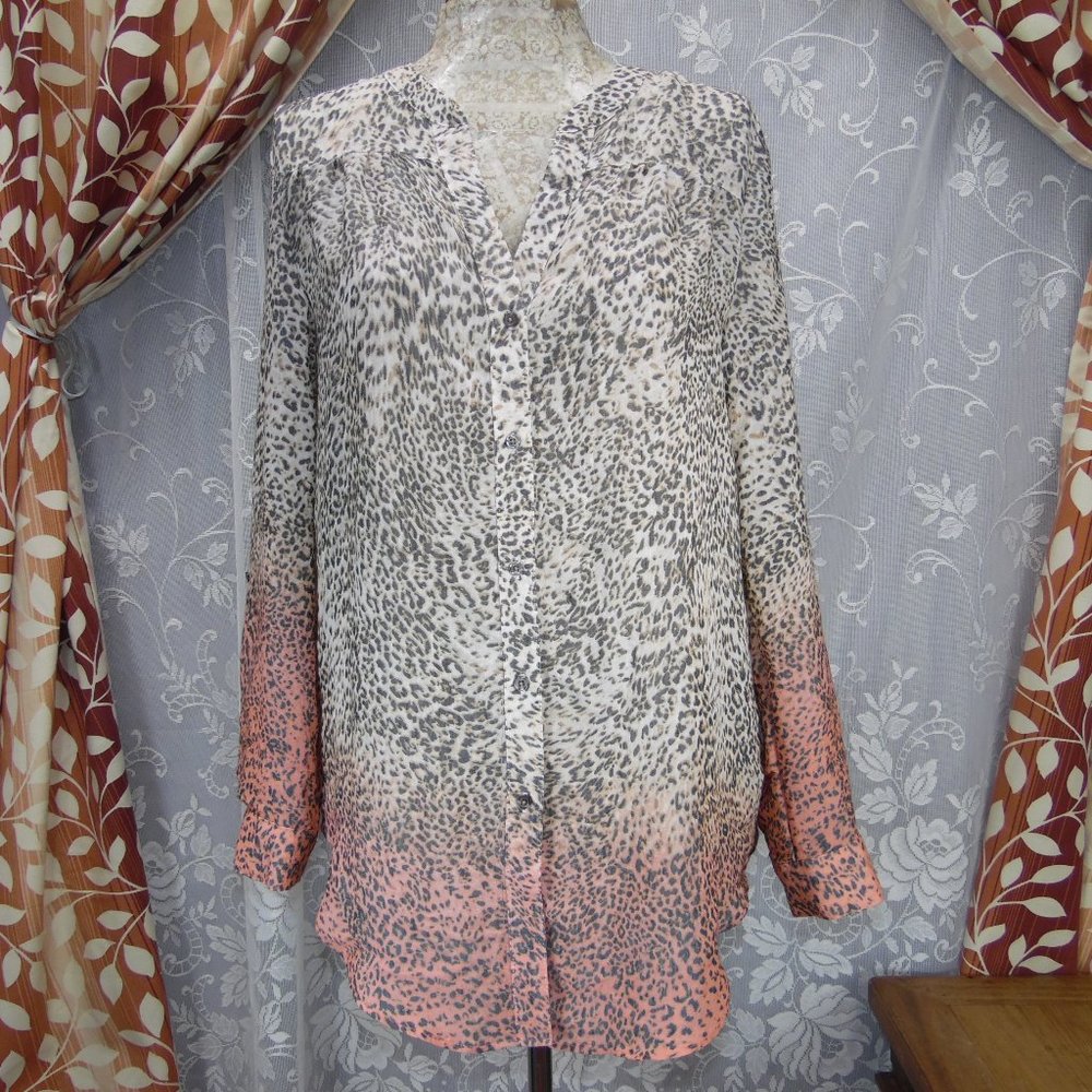 Zac and Rachel Peach Ombre Animal Print Tunic